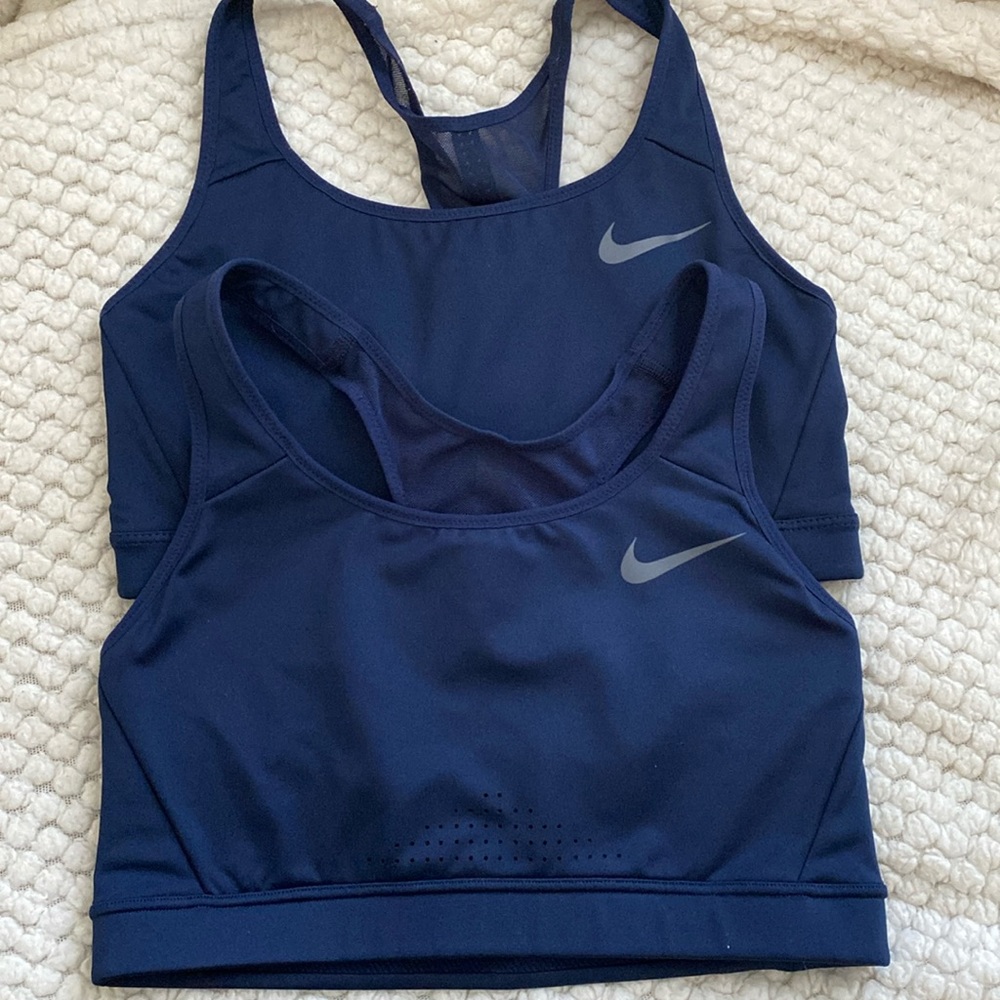 2 Navy Blue Nike Sports Bras, both size S